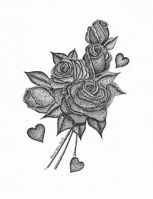 Wall Art - Drawing - Roses by Marie Wern