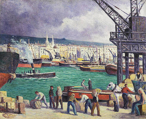 Rouen the Port Print by Maximilien Luce