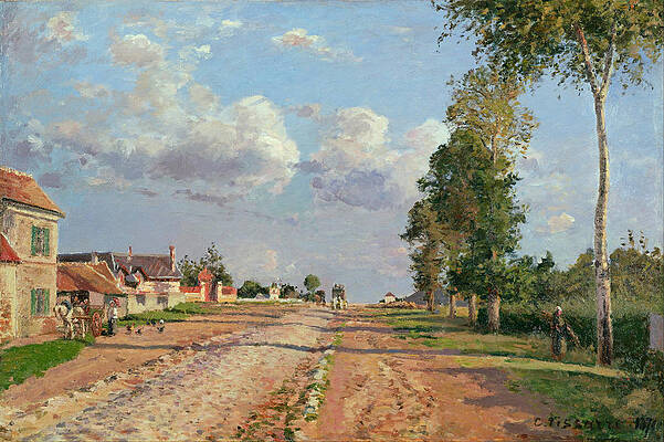 Route De Versailles. Rocquencourt Print by Camille Pissarro