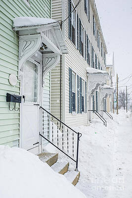 Wall Art - Photograph - Row houses on a snowy day by Edward Fielding