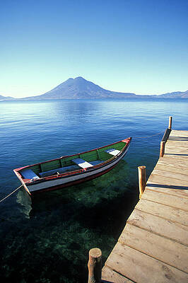 Wall Art - Photograph - Rowboat At Dock, Lake Atitlan by Peter Dennen