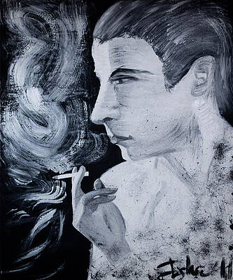 White charcoal sketch Painting by Isha Sharma - Fine Art America