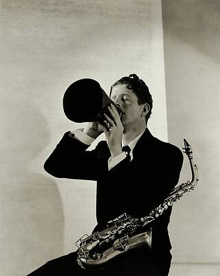 Wall Art - Photograph - Rudy Vallee With A Saxophone by George Hoyningen-Huene