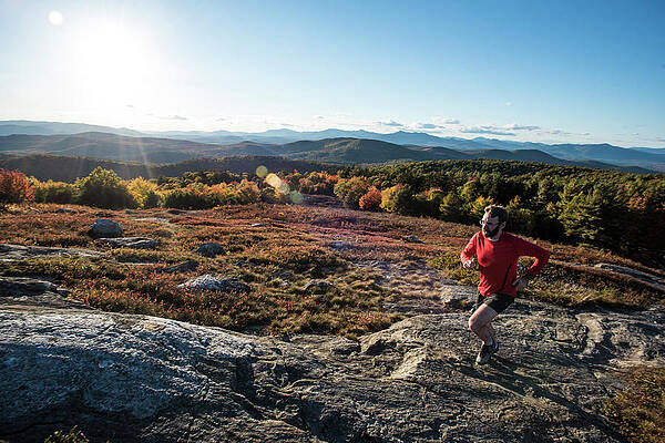 Wall Art - Photograph - Runner On The Rocky Trails Of Foss Mt by Joe Klementovich