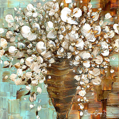 White Flowers Bouquet Still Life by Susanna Shaposhnikova White Flowers Bouquet Still Life by Susanna Shaposhnikova