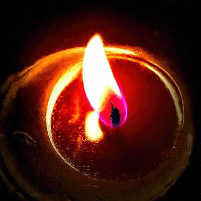 Rustic Red Candle Candlelit Flame by Tracie Kaska Rustic Red Candle Candlelit Flame by Tracie Kaska