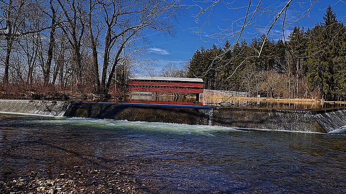 Wall Art - Photograph - Sachs Covered Bridge over Marsh Creek by Dave Sandt