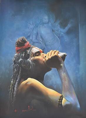 Sadhu With Shank by Kamal Rao Sadhu With Shank by Kamal Rao