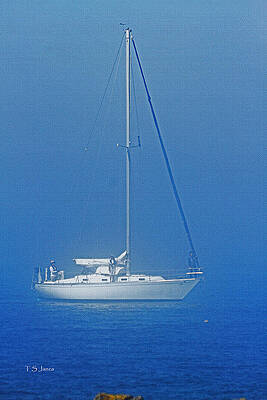 Wall Art - Photograph - Sail Boat In The Fog And On The Sound by Tom Janca