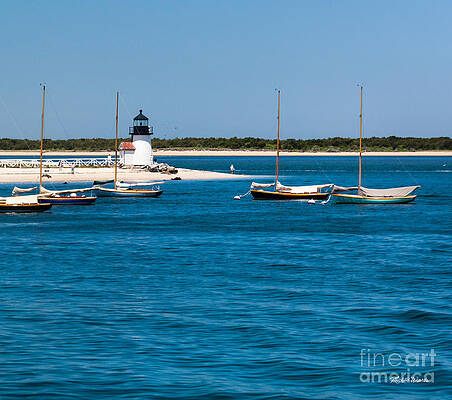 Wall Art - Photograph - Sailboats and Brant Point Lighthouse Nantucket by Michelle Constantine