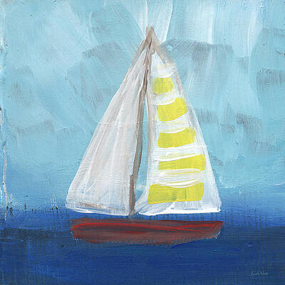 Wall Art - Painting - Sailing- Sailboat Painting by Linda Woods