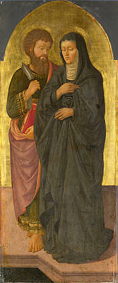 Saint Bartholomew and Saint Monica Print by Zanobi Machiavelli