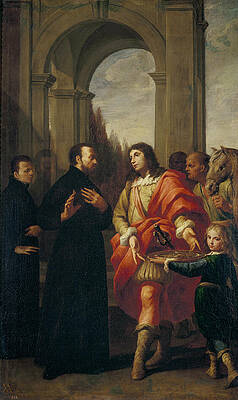 Saint Gaetano Refuses Offerings from Count Antonio Caracciolo d Oppido Print by Andrea Vaccaro