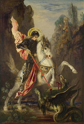 Saint George and the Dragon Print by Gustave Moreau