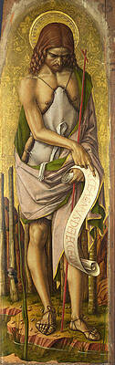 Saint John The Baptist Print by Carlo Crivelli