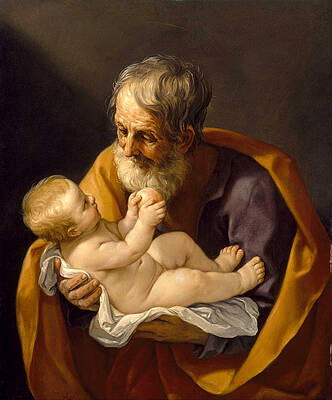 Saint Joseph and the Christ Child Print by Guido Reni
