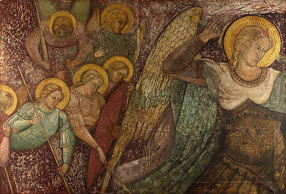 Saint Michael and Other Angels Print by Spinello Aretino