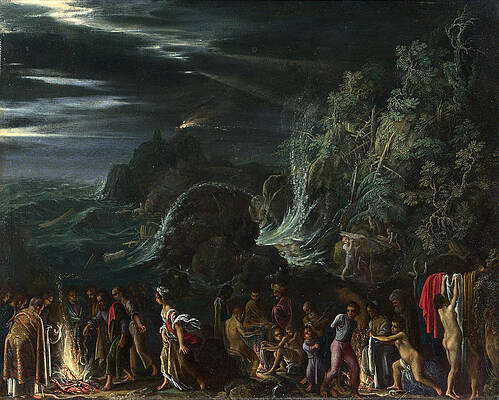 Saint Paul on Malta Print by Adam Elsheimer