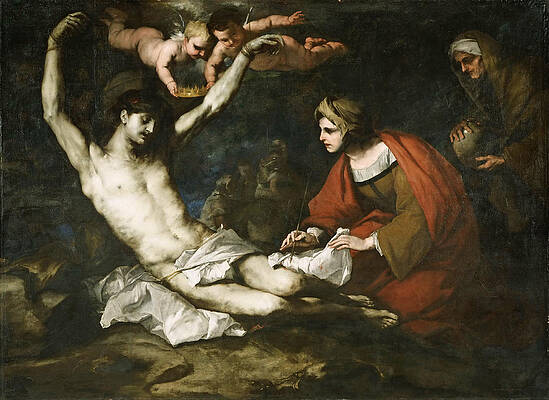 Saint Sebastian Cured by Irene Print by Luca Giordano