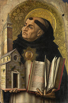 Saint Thomas Aquinas Print by Carlo Crivelli