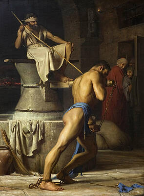 Samson and the Philistines Print by Carl Bloch