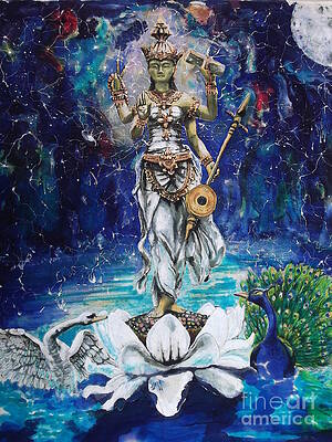  Painting - Saraswati by Silk Alchemy