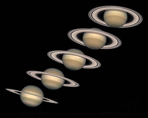 Wall Art - Photograph - Saturns Axial Tilt, 1996 - 2000 by Science Source