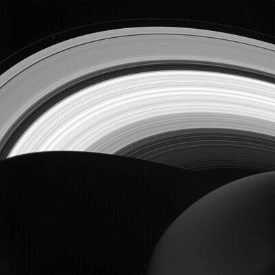 Wall Art - Photograph - Saturns Rings And Prometheus by Science Source