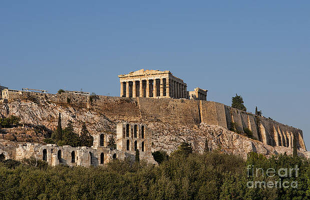 Wall Art - Photograph - Scenic Twilight View Of Acropolis by Bill Bachmann
