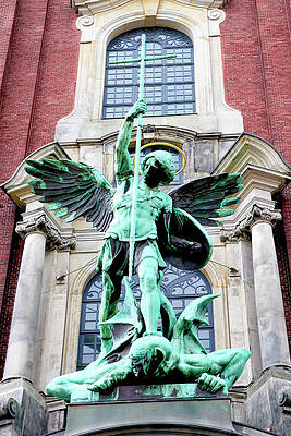 Wall Art - Photograph - Sculpture Of The Archangel Michael by Miva Stock