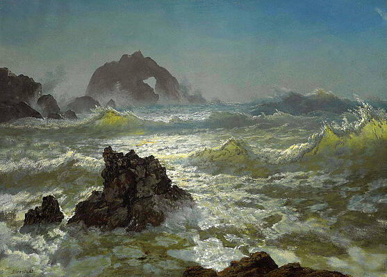 Seal Rock California Print by Albert Bierstadt