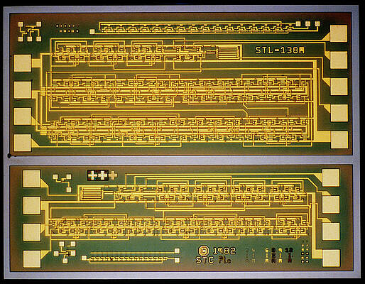 Wall Art - Photograph - Section Of A Gallium Arsenide Microchip by Science Photo Library
