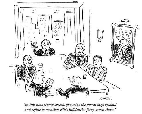 Wall Art - Drawing - Seize The Moral High Ground And Refuse To Mention by David Sipress
