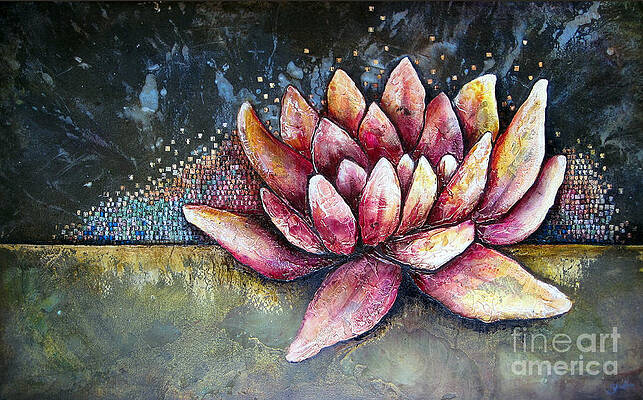 Self Portrait with Lotus by Shadia Derbyshire