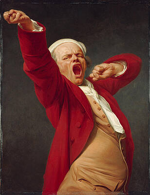 Self-Portrait Yawning Print by Joseph Ducreux