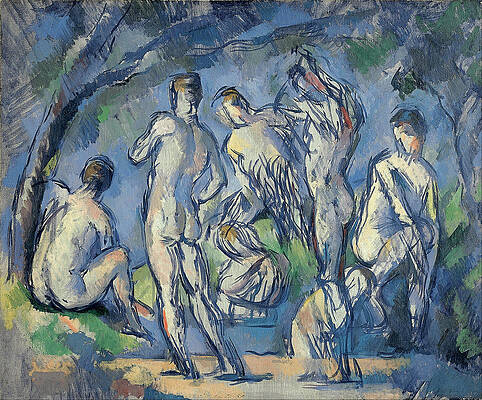 Seven Bathers Print by Paul Cezanne