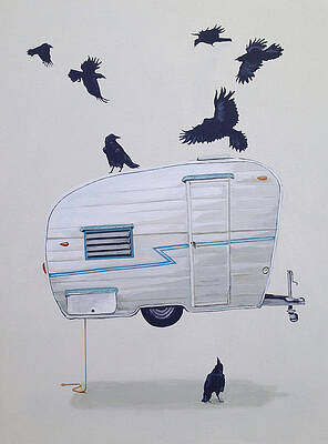 Wall Art - Painting - Seven Crows And A Canned Ham by Jeffrey Bess