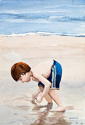Shelling on the Cape Watercolor by Michelle Constantine Shelling on the Cape Watercolor by Michelle Constantine
