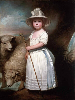 Shepherd Girl. Little Bo-Peep Print by George Romney