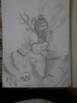 Free Photo | Hindu Deity Shiva Pencil Sketch on Paper