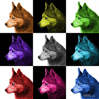 Wall Art - Painting - Siberian Husky Art - 6048 - V2 - M by James Ahn
