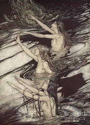 Wall Art - Drawing - Siegfried Siegfried Our warning is true flee oh flee from the curse by Arthur Rackham