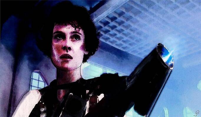  Painting - Sigourney Weaver   Aliens  by Jesus Torrado