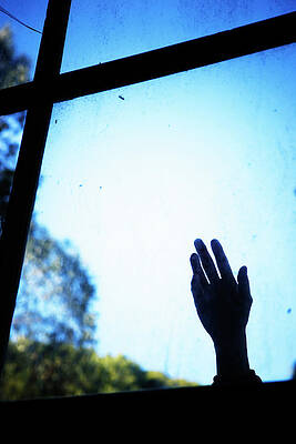 Wall Art - Photograph - Silhouette Of Hand In A Window by Ron Koeberer