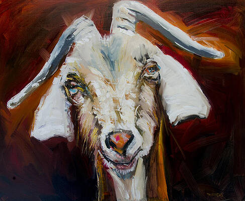 Wall Art - Painting - Silly Goat by Diane Whitehead