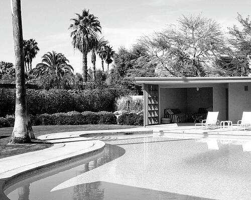 SINATRA POOL AND CABANA BW Palm Springs by William Dey SINATRA POOL AND CABANA BW Palm Springs by William Dey