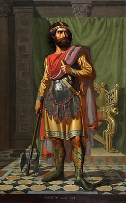 Sisebut King of the Visigoths Print by Mariano De La Roca y Delgado