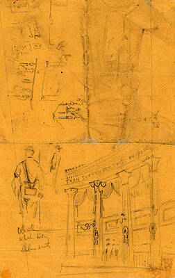 Wall Art - Drawing - Sketches Of Details Of Bunting For Lincolns Funeral, 1865 by Quint Lox