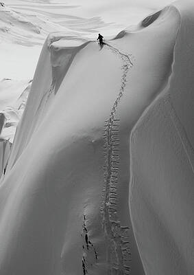 Wall Art - Photograph - Skier About To Drop In At The Top by Adam Clark