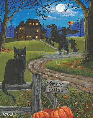Wall Art - Painting - Sleepy Hollow-Katrina's Cat by Misty Walkup